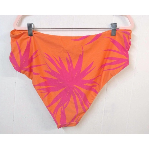 Anthropologie WM Plus 1X Bathing Suit Bottom Orange Pink Lined French Hi Cut - Picture 4 of 4